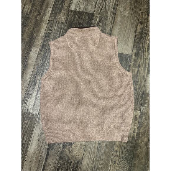 VTG LL Bean Vest Mens XL Brown Lambswool Merino Wool Zip Front Sweater Outdoor - Picture 6 of 6